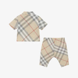 Burberry-طقم بنطلون بلون الحجر الفاتح للأولاد | Childrensalon Outlet