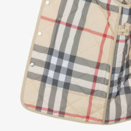 Burberry-Boys Quilted Beige Hooded Jacket | Childrensalon Outlet
