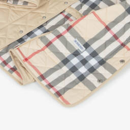 Burberry-Boys Quilted Beige Hooded Jacket | Childrensalon Outlet