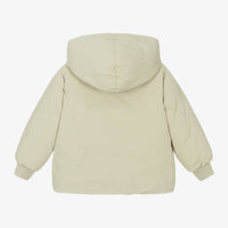 Burberry-Cерая двусторонняя куртка-пуховик в клетку для мальчиков | Childrensalon Outlet