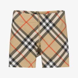 Burberry-Boys Sand Check Swimming Trunks | Childrensalon Outlet