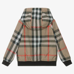 Burberry-Пальто с капюшоном в песочную клетку для мальчиков | Childrensalon Outlet