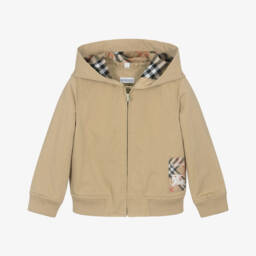 Burberry-Boys Sand Tone Twill Jacket | Childrensalon Outlet