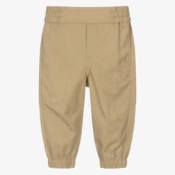 Burberry-Boys' Soft Beige Cotton Pants | Childrensalon Outlet