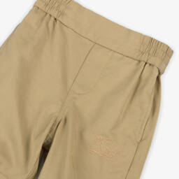 Burberry-Boys' Soft Beige Cotton Pants | Childrensalon Outlet