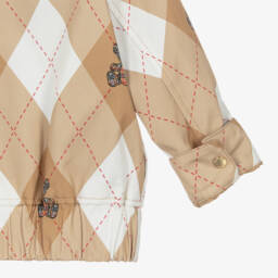 Burberry-Boys Taupe Cotton Checkered Coat | Childrensalon Outlet