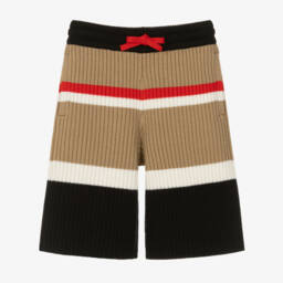 Burberry-Boys Woolen Knit Striped Shorts | Childrensalon Outlet