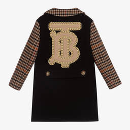 Burberry-Коричневое шерстяное пальто в клетку | Childrensalon Outlet