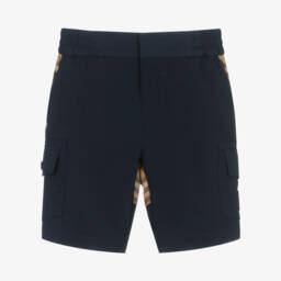 Burberry-شورت كارجو أنيق للأولاد باللون الأزرق الداكن | Childrensalon Outlet