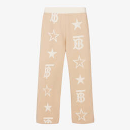 Burberry-بنطلون بناتي بلون اللوز بنقشة النجوم | Childrensalon Outlet