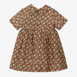 Burberry-Шелковое платье с воротником бежевое для девочек | Childrensalon Outlet