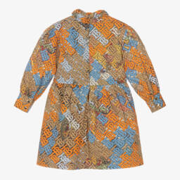 Burberry-Girls Beige & Orange Elegance Dress | Childrensalon Outlet