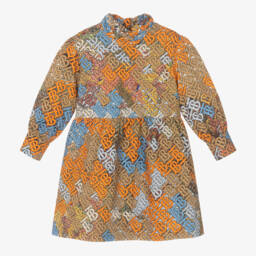 Burberry-Girls Beige & Orange Elegance Dress | Childrensalon Outlet