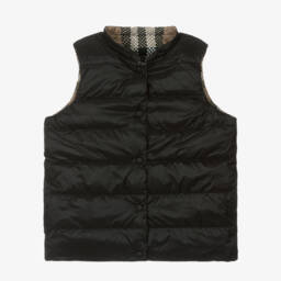 Burberry-سترة بنات بيج قابلة للعكس بنقشة مربعات | Childrensalon Outlet