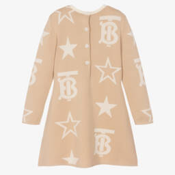 Burberry-Girls Beige Star Patterned Dress | Childrensalon Outlet