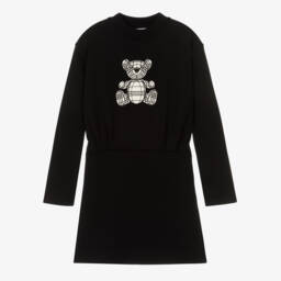 Burberry-Платье-свитшот с медведем черное для девочек | Childrensalon Outlet