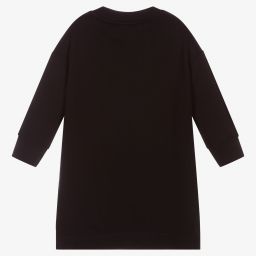 Burberry-فستان قطن لون أسود | Childrensalon Outlet