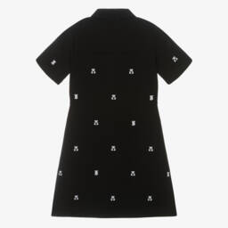 Burberry-فستان بولو أسود مطرز للبنات | Childrensalon Outlet