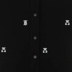 Burberry-فستان بولو أسود مطرز للبنات | Childrensalon Outlet