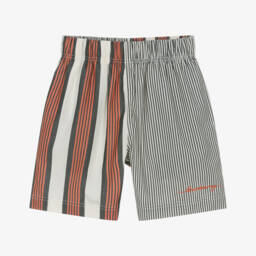 Burberry-Girls Black & Tangerine Cotton Stripes | Childrensalon Outlet