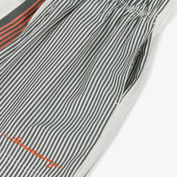 Burberry-Girls Black & Tangerine Cotton Stripes | Childrensalon Outlet