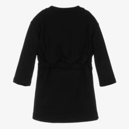 Burberry-فستان أسود للبنات بتطريز دب توماس | Childrensalon Outlet