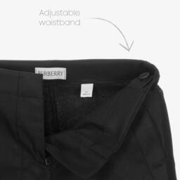 Burberry-Girls Black Twill Wide-Leg Trousers | Childrensalon Outlet