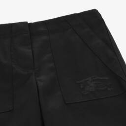 Burberry-Girls Black Twill Wide-Leg Trousers | Childrensalon Outlet