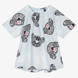 Burberry-Блузка из синего хлопка с медвежьим принтом для девочек | Childrensalon Outlet