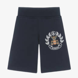 Burberry-Girls' Blue Crest Logo Trousers | Childrensalon Outlet