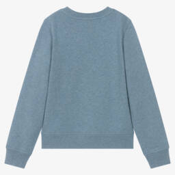 Burberry-Girls Blue Leaf Emblem Sweatshirt | Childrensalon Outlet