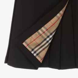 Burberry-Girls' Classic Black Checkered Kilt | Childrensalon Outlet