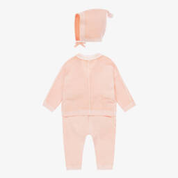 Burberry-Girls Coral Cotton Knit Set | Childrensalon Outlet