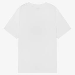 Burberry-تيشيرت أبيض بشعار للبنات بلون المرجان | Childrensalon Outlet