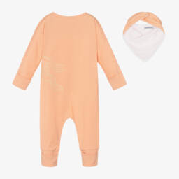 Burberry-Girls Coral Organic Cotton Babysuit Duo | Childrensalon Outlet