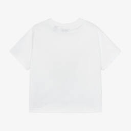 Burberry-Белая хлопковая футболка с принтом роз для девочек | Childrensalon Outlet