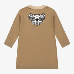 Burberry-فستان محبوك بيج دافئ للبنات | Childrensalon Outlet