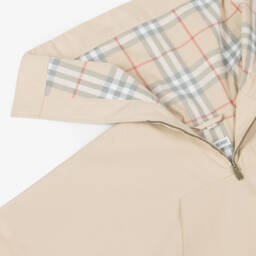 Burberry-Girls Cozy Cotton Beige Cape | Childrensalon Outlet