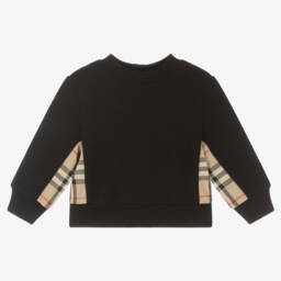 Burberry-Girls' Ebony Checkered Cotton Sweatshirt | Childrensalon Outlet