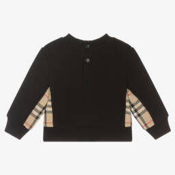 Burberry-Girls' Ebony Checkered Cotton Sweatshirt | Childrensalon Outlet