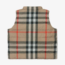 Burberry-Girls Elegant Beige Reversible Vest | Childrensalon Outlet