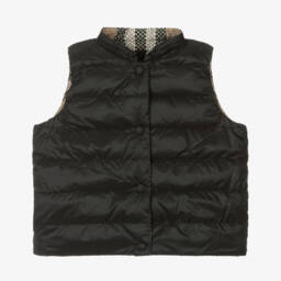 Burberry-Girls Elegant Beige Reversible Vest | Childrensalon Outlet