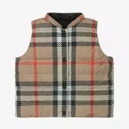 Burberry-Girls Elegant Beige Reversible Vest | Childrensalon Outlet