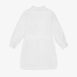 Burberry-فستان بوبلين أبيض أنيق للبنات | Childrensalon Outlet