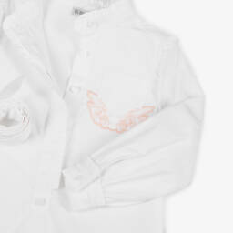 Burberry-فستان بوبلين أبيض أنيق للبنات | Childrensalon Outlet