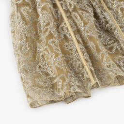 Burberry-فستان احتفالي ذهبي لامع للبنات | Childrensalon Outlet