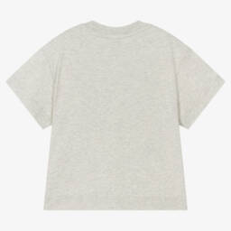 Burberry-Серая хлопковая футболка в стиле колледж для девочек | Childrensalon Outlet