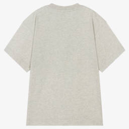 Burberry-Girls Grey Marl Varsity Tee | Childrensalon Outlet