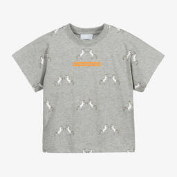 Burberry-Girls Grey Unicorn T-Shirt | Childrensalon Outlet