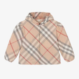 بربري-جاكيت بهودي كاروهات لون بيج للبنات | Childrensalon Outlet